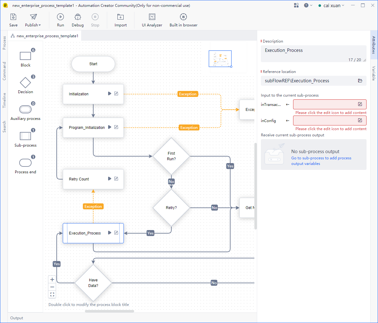 config sub-process