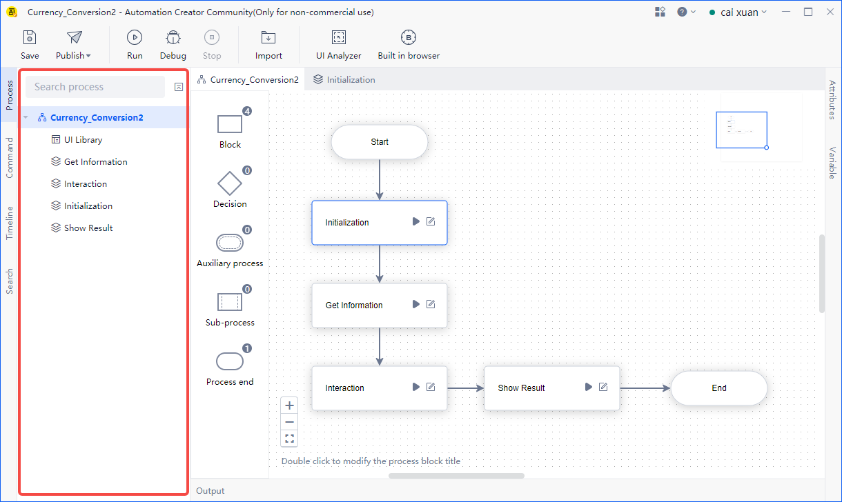 process tab