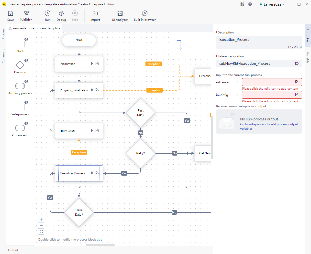 config sub-process