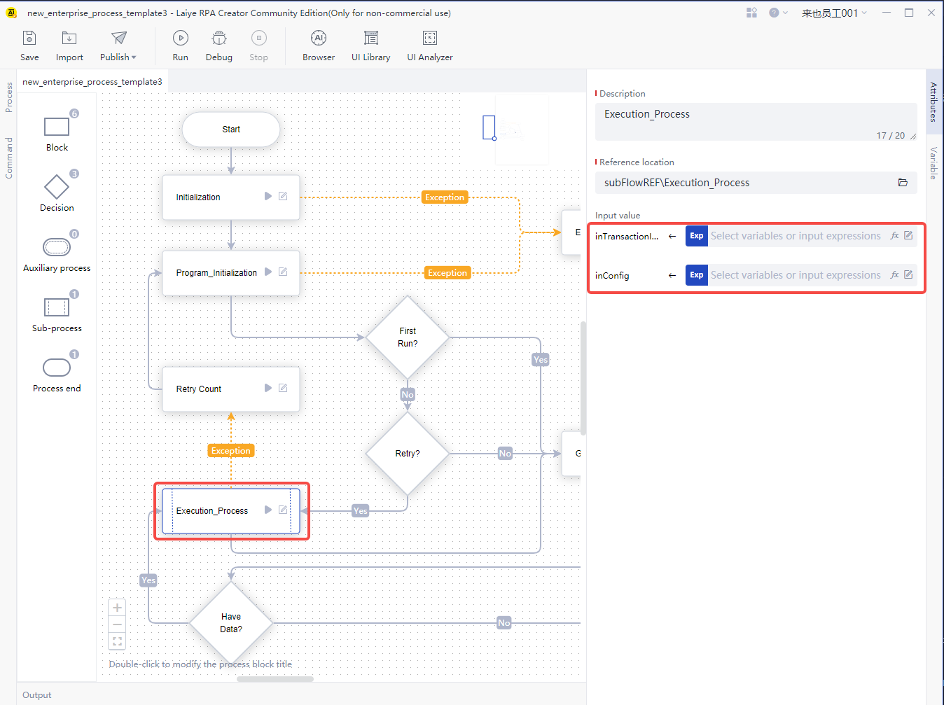 config sub-process