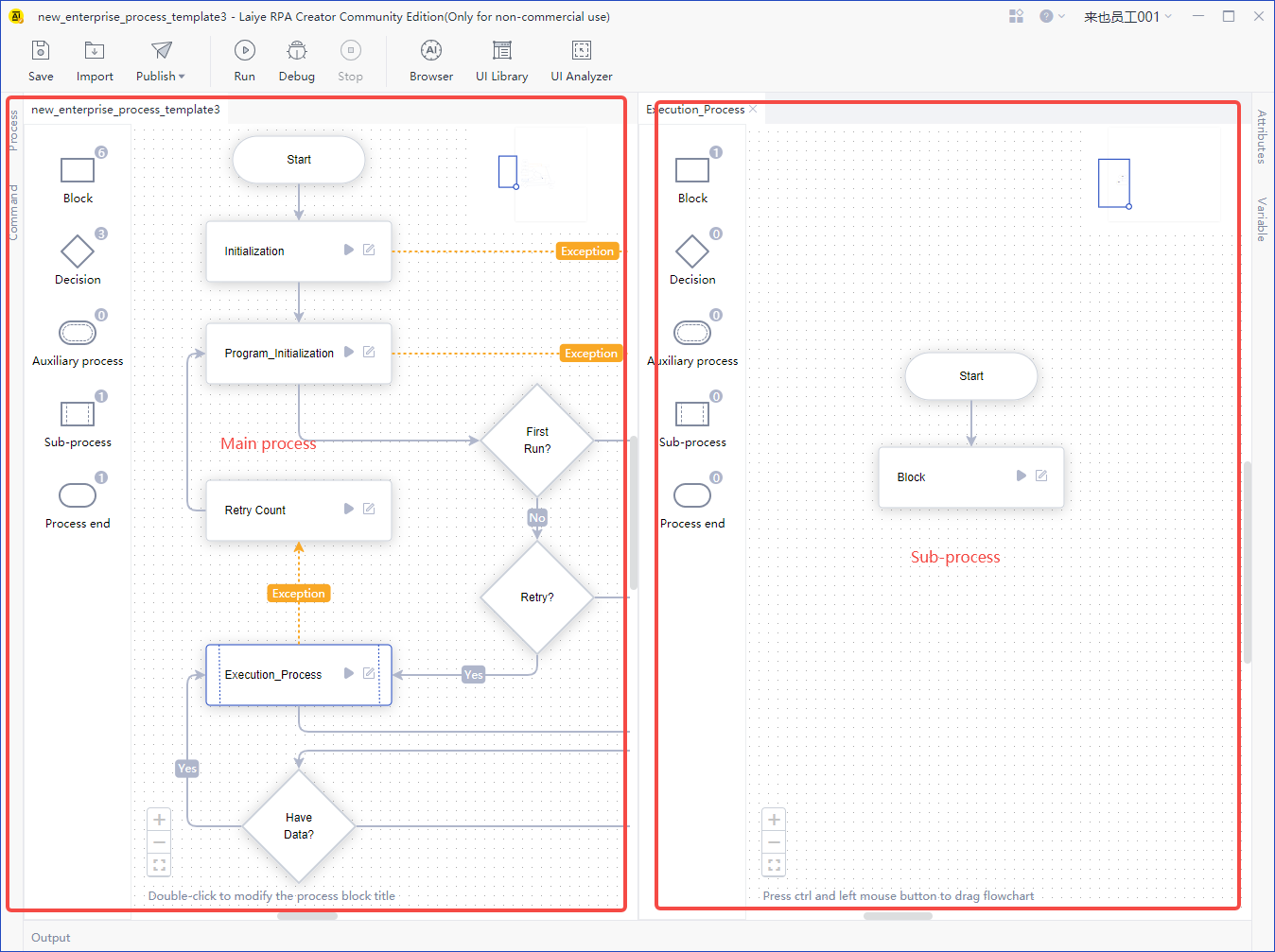 main flow and subflow