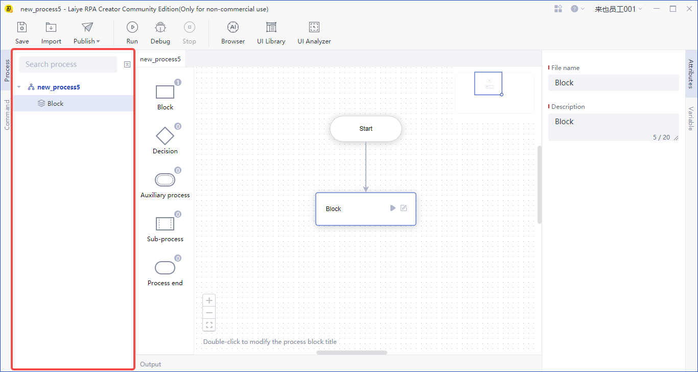 process tab