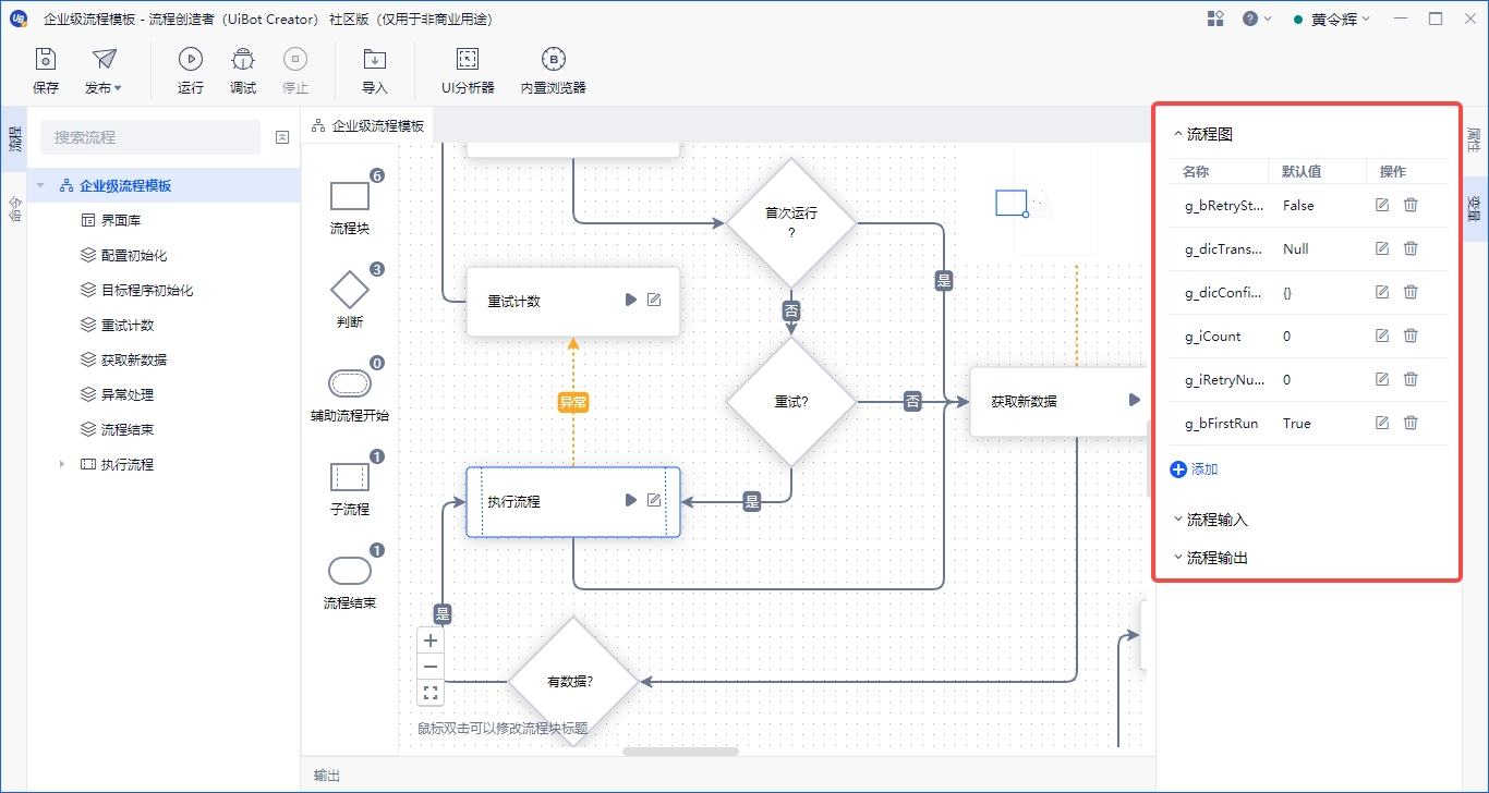 flowchart variable