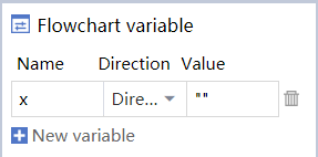 **Figure 11: Add variables in the flowchart view**