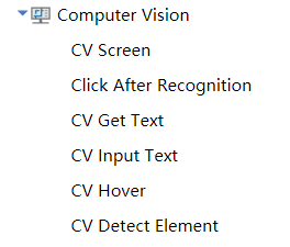 **Figure 75: The Computer Vision Commands**