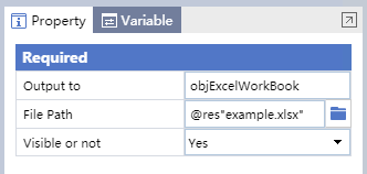 **Figure 83: Open an Excel workbook**