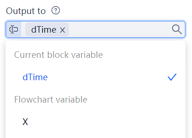 Select variables from the drop-down menu