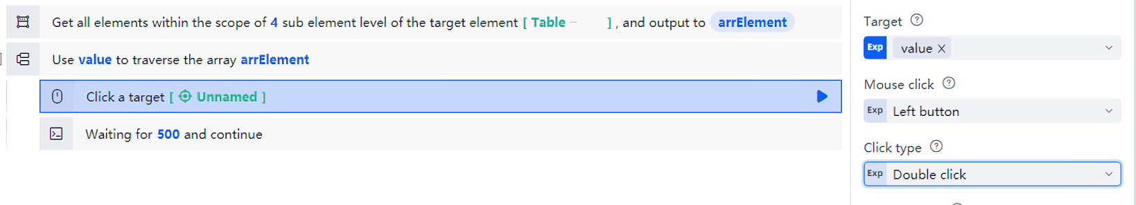 Click each cell in the table