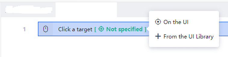 "Click target" command and "unspecified target" button