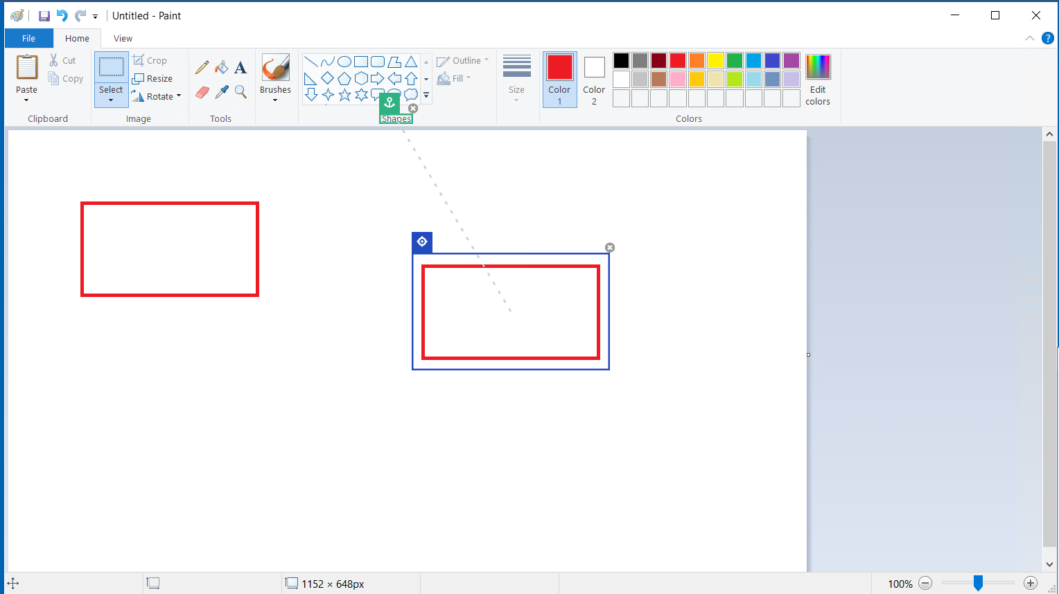 Position a rectangular box in two identical rectangular boxes