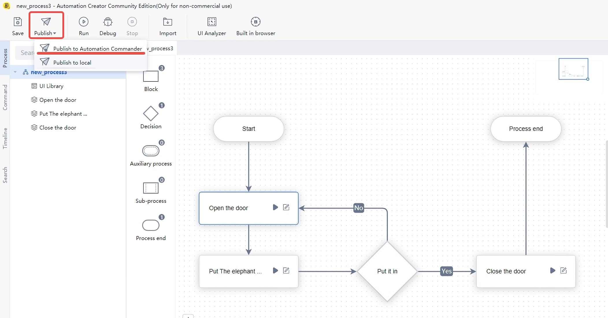 Release the UI of Laiye Automation Worker commander and the "process management" function