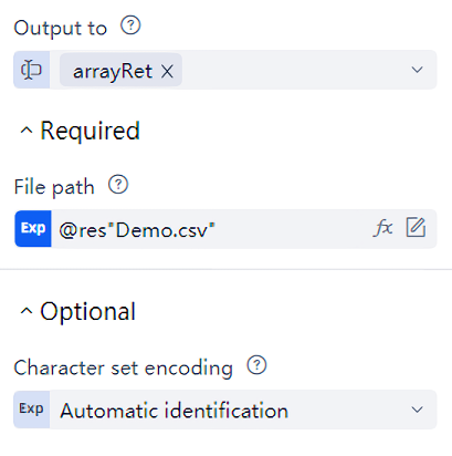 Open CSV file