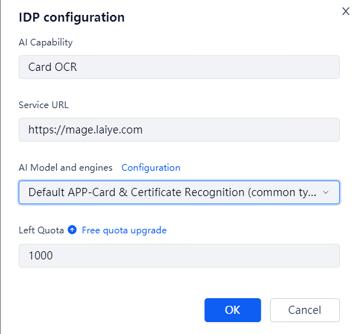 Identifier configuration for ID card recognition