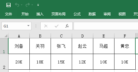 要读取的Excel表格内容